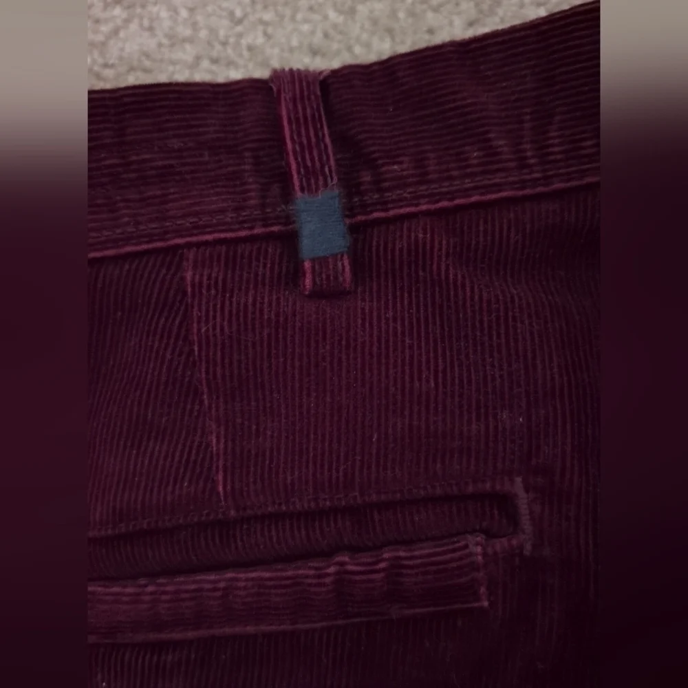 Repreve Men's Burgundy High Waisted Corduroy Straight Leg Dress Pants
